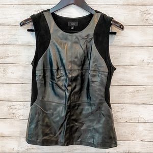 Fate Black Leather Sleeveless Top
